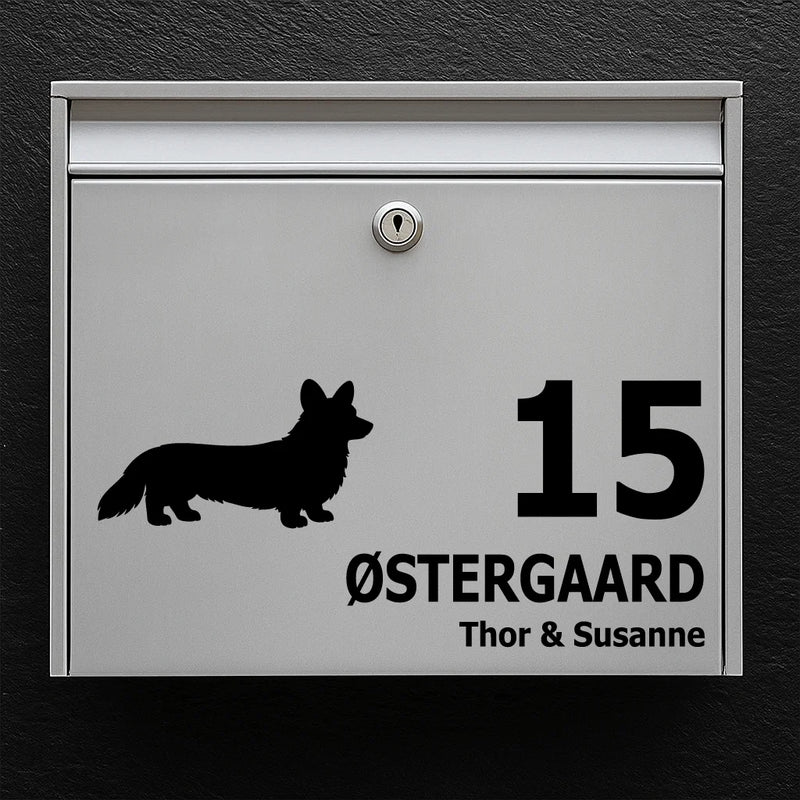 Briefkastenaufkleber mit Cardigan Welsh Corgi