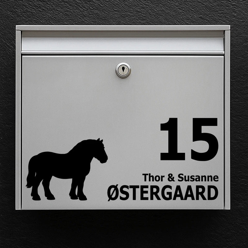 Briefkastenaufkleber mit dem Jütlandpferd