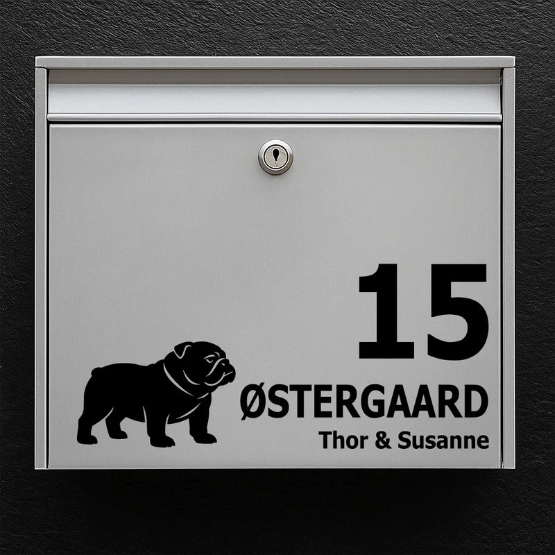 Briefkastenaufkleber mit English Bulldog