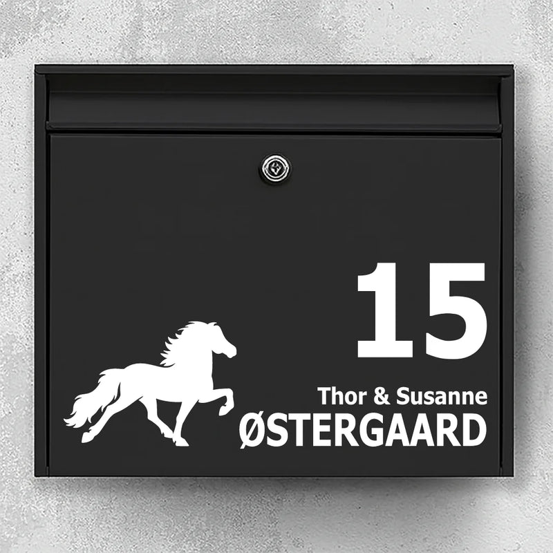 Briefkastenaufkleber mit Islandpferd (Tölt)