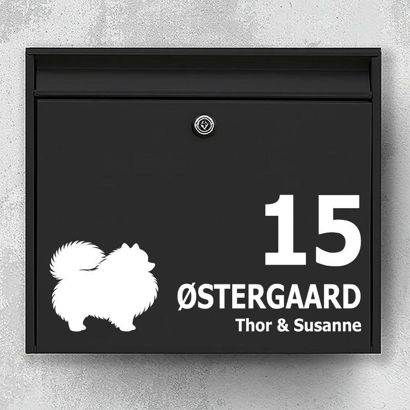 Briefkastenaufkleber mit Pomeranian (Zwergspitz)