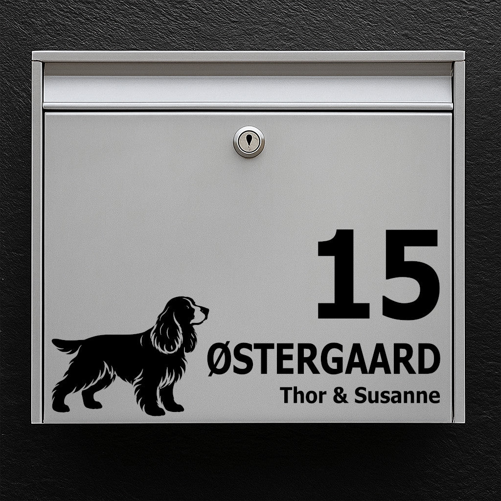 Briefkastenaufkleber mit Cocker Spaniel