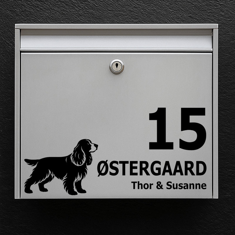 Briefkastenaufkleber mit Cocker Spaniel