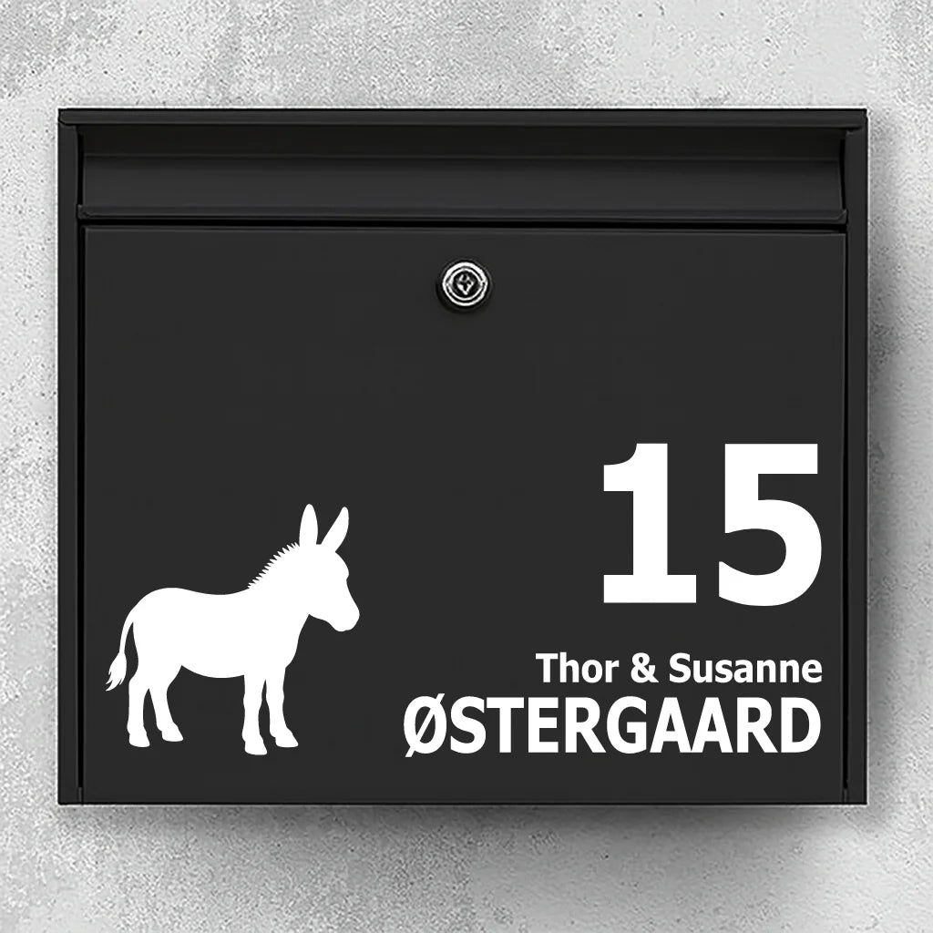 Briefkastenaufkleber mit Esel