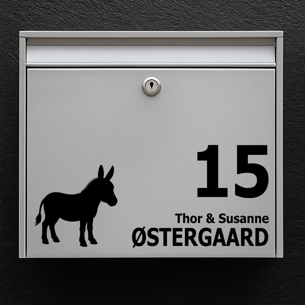 Briefkastenaufkleber mit Esel