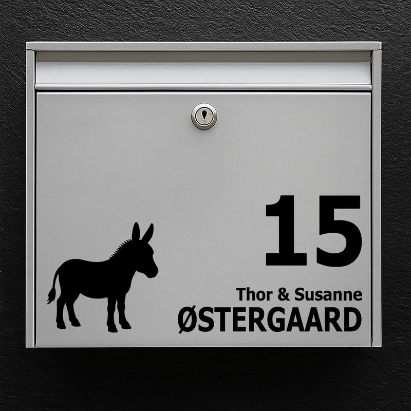 Briefkastenaufkleber mit Esel