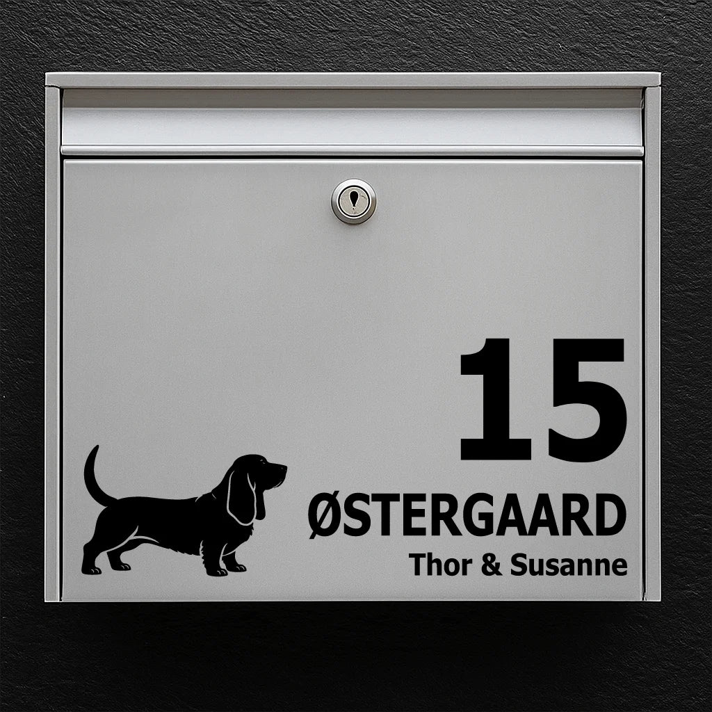 Briefkastenaufkleber mit Basset Hound