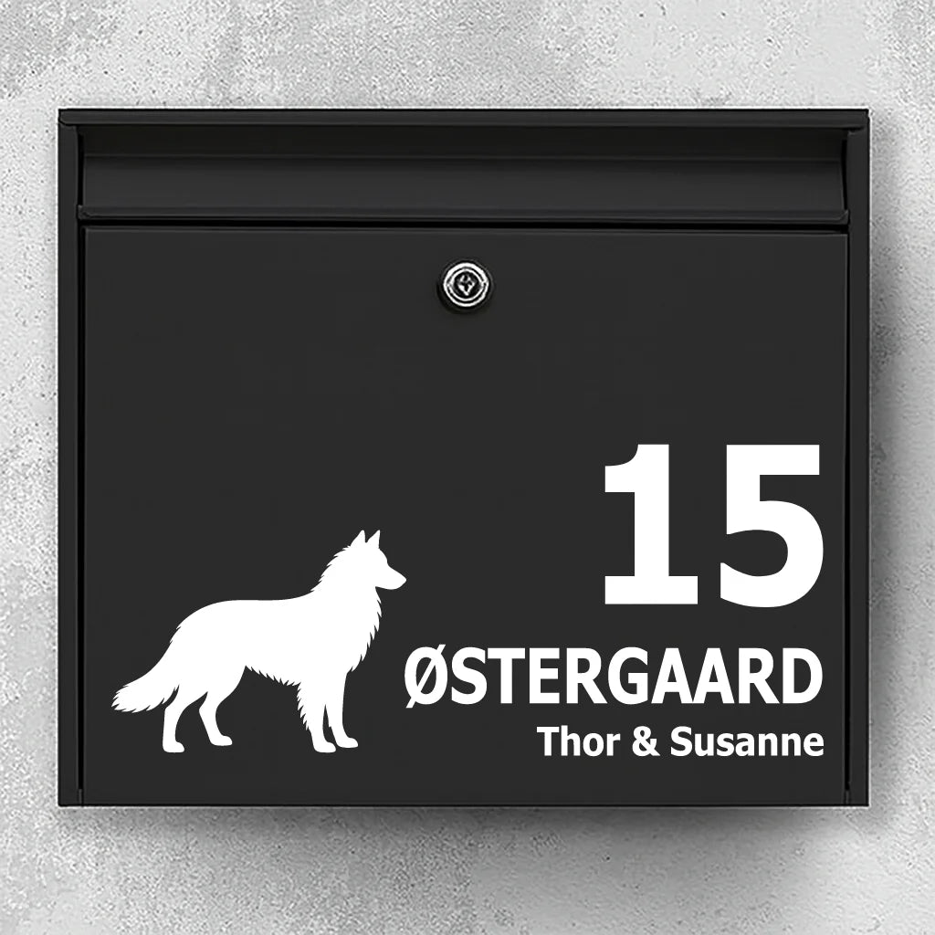 Briefkastenaufkleber mit Belgischer Schäferhund (Tervueren)