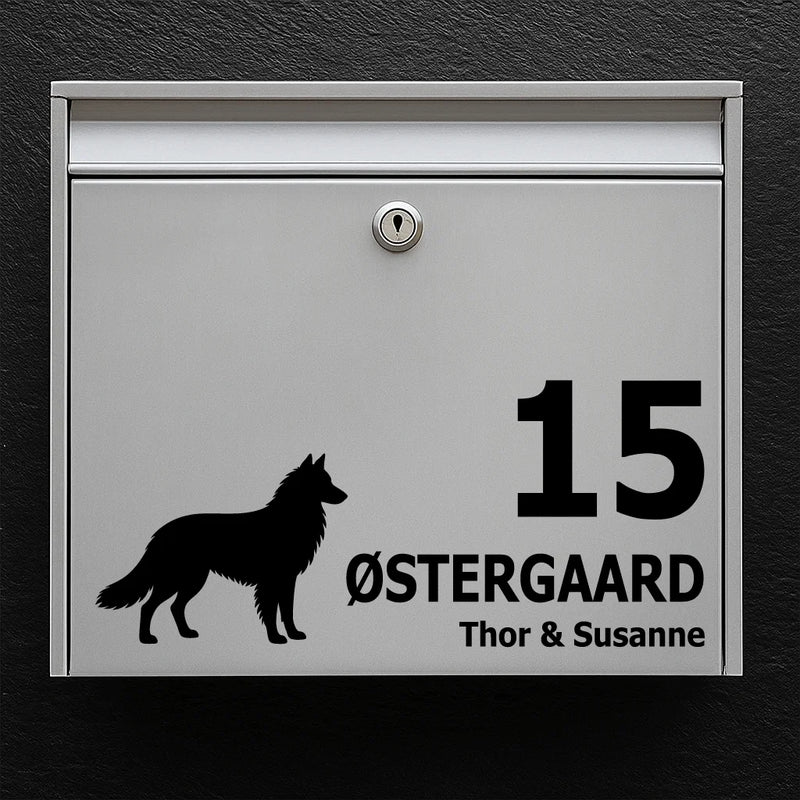 Briefkastenaufkleber mit Belgischer Schäferhund (Tervueren)