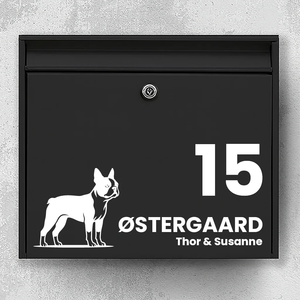 Briefkastenaufkleber mit Boston Terrier