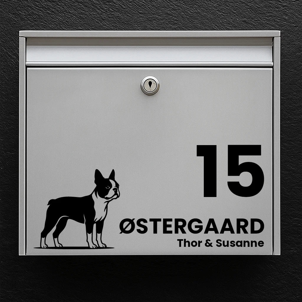 Briefkastenaufkleber mit Boston Terrier