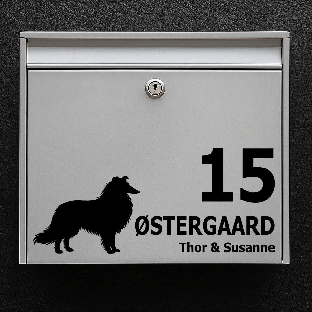 Briefkastenaufkleber mit Langhaar-Collie