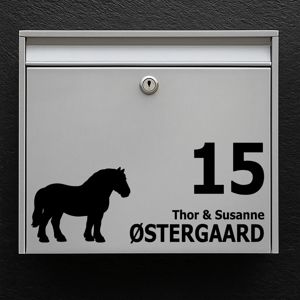 Briefkastenaufkleber mit dem Jütlandpferd