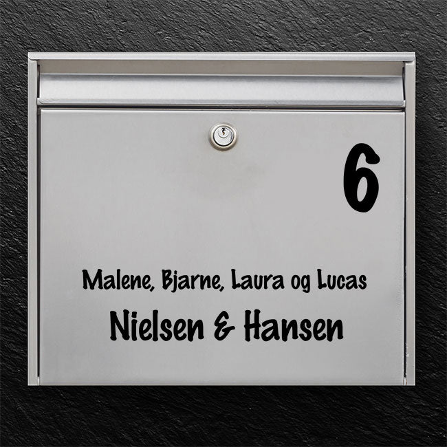 Briefkastenschild – modernes Design mit Hausnummer, Familiennamen und Nachnamen für Paare – robustes Außenschild