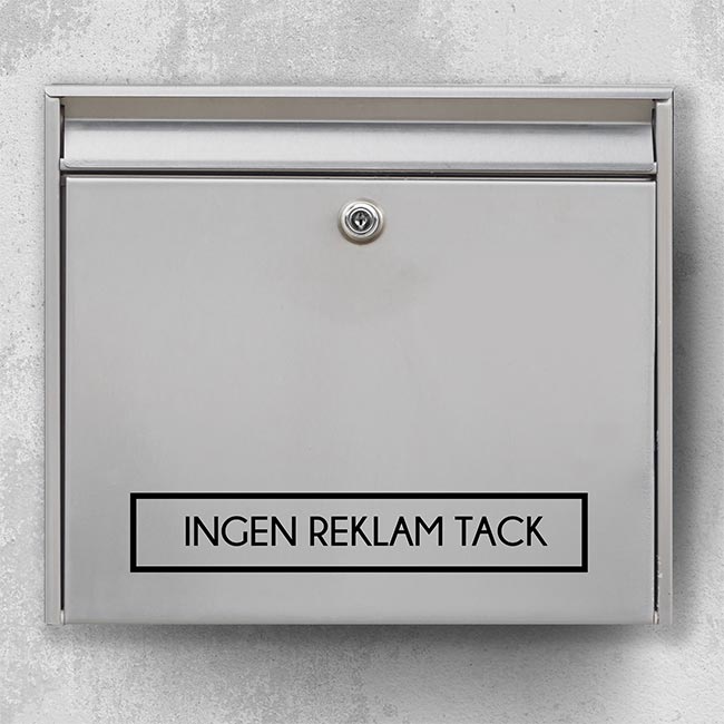 Werbefreier Briefkastenaufkleber mit dem Text „Bitte keine Werbung“ – modern und elegant