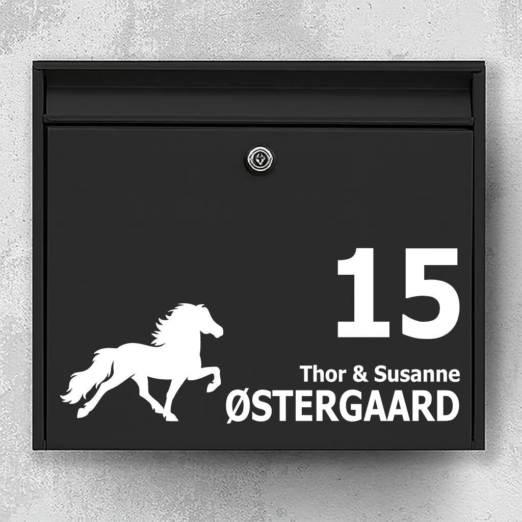 Briefkastenaufkleber mit Islandpferd (Tölt)