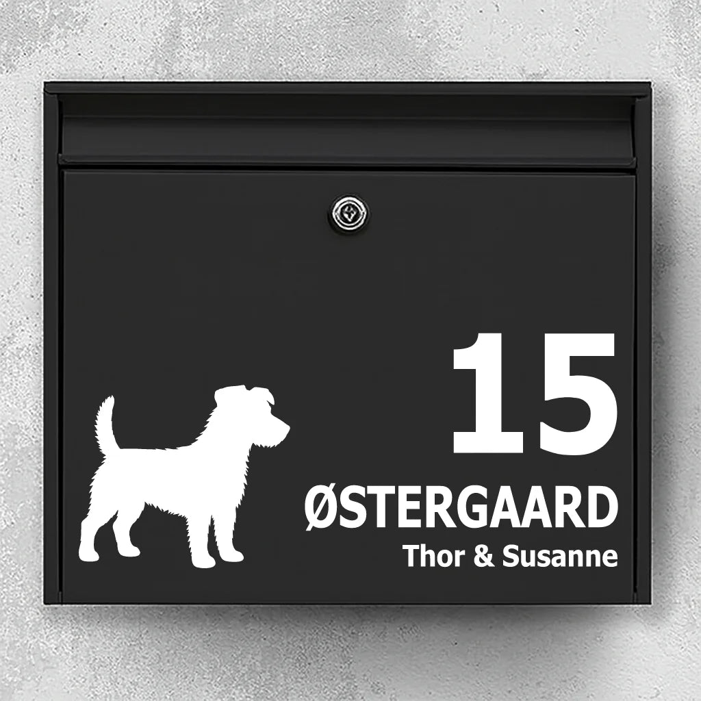 Briefkastenaufkleber mit Rauhaariger Jack Russell Terrier