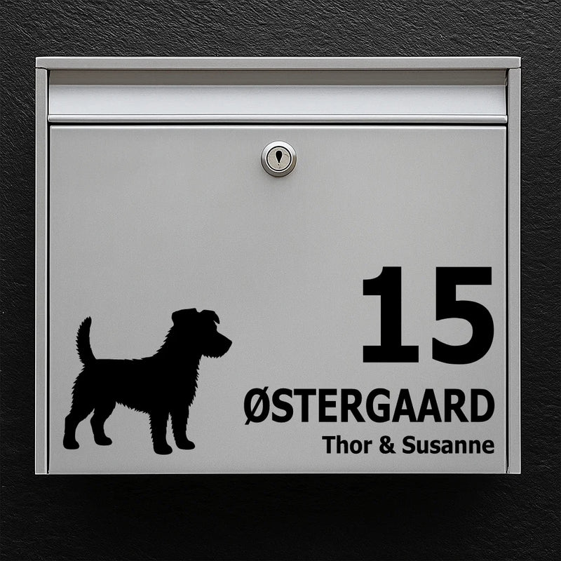 Briefkastenaufkleber mit Rauhaariger Jack Russell Terrier