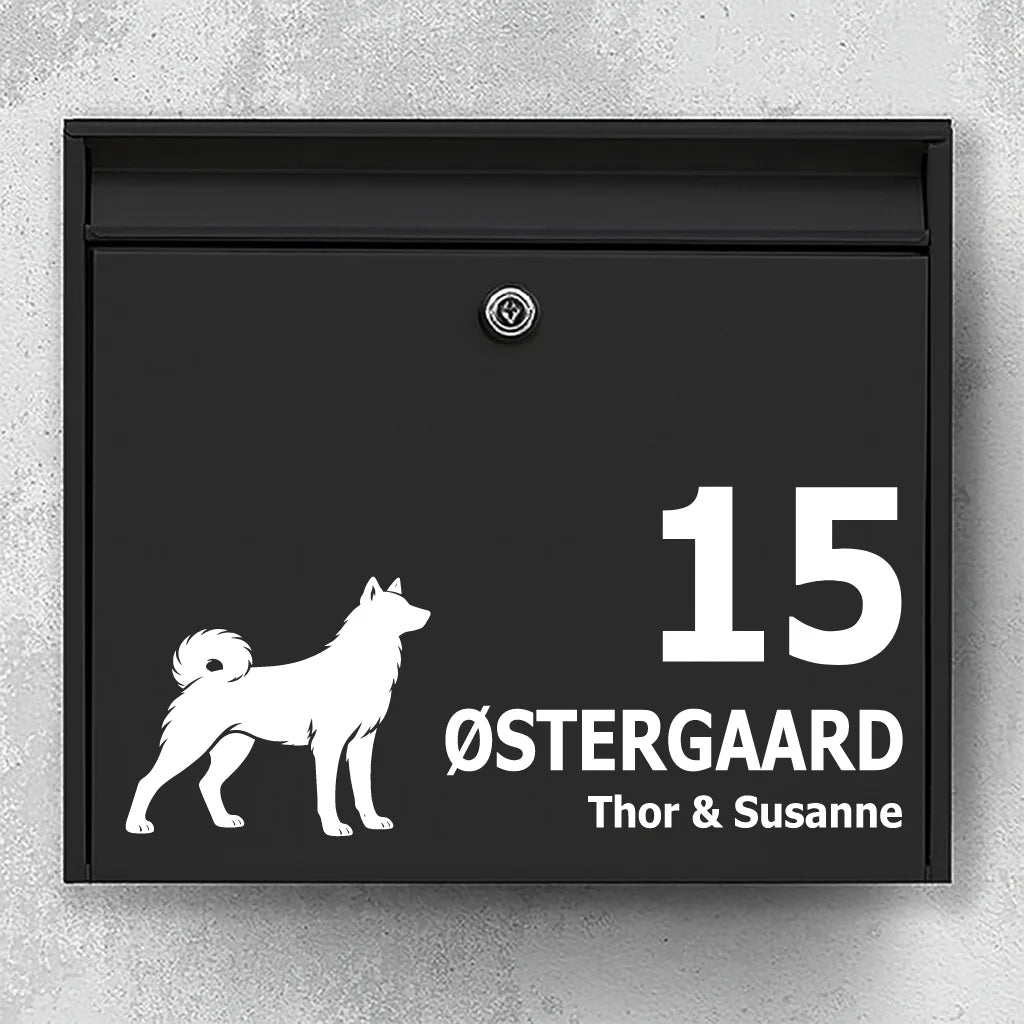 Briefkastenaufkleber mit Jämthund (Schwedischer Elchhund)