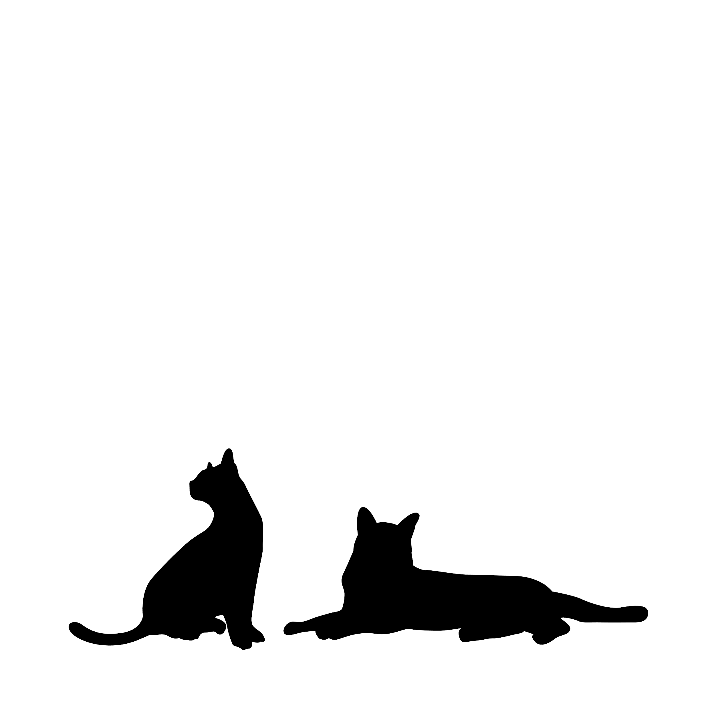 Katze – Einzelmotiv Aufkleber (Zwei Katzen)