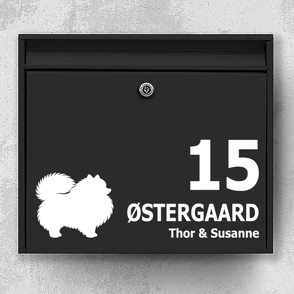 Briefkastenaufkleber mit Pomeranian (Zwergspitz)