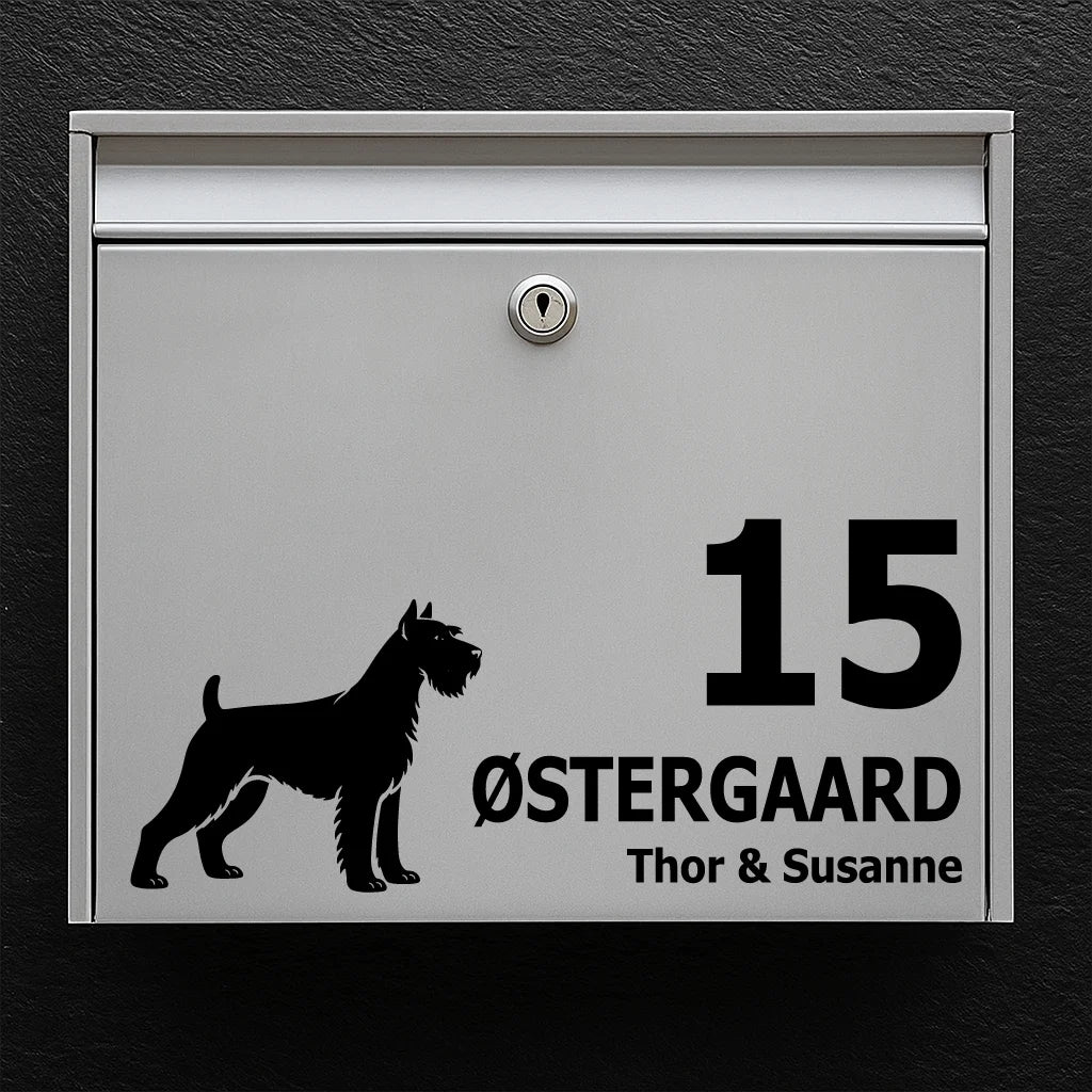 Briefkastenaufkleber mit Schnauzer 