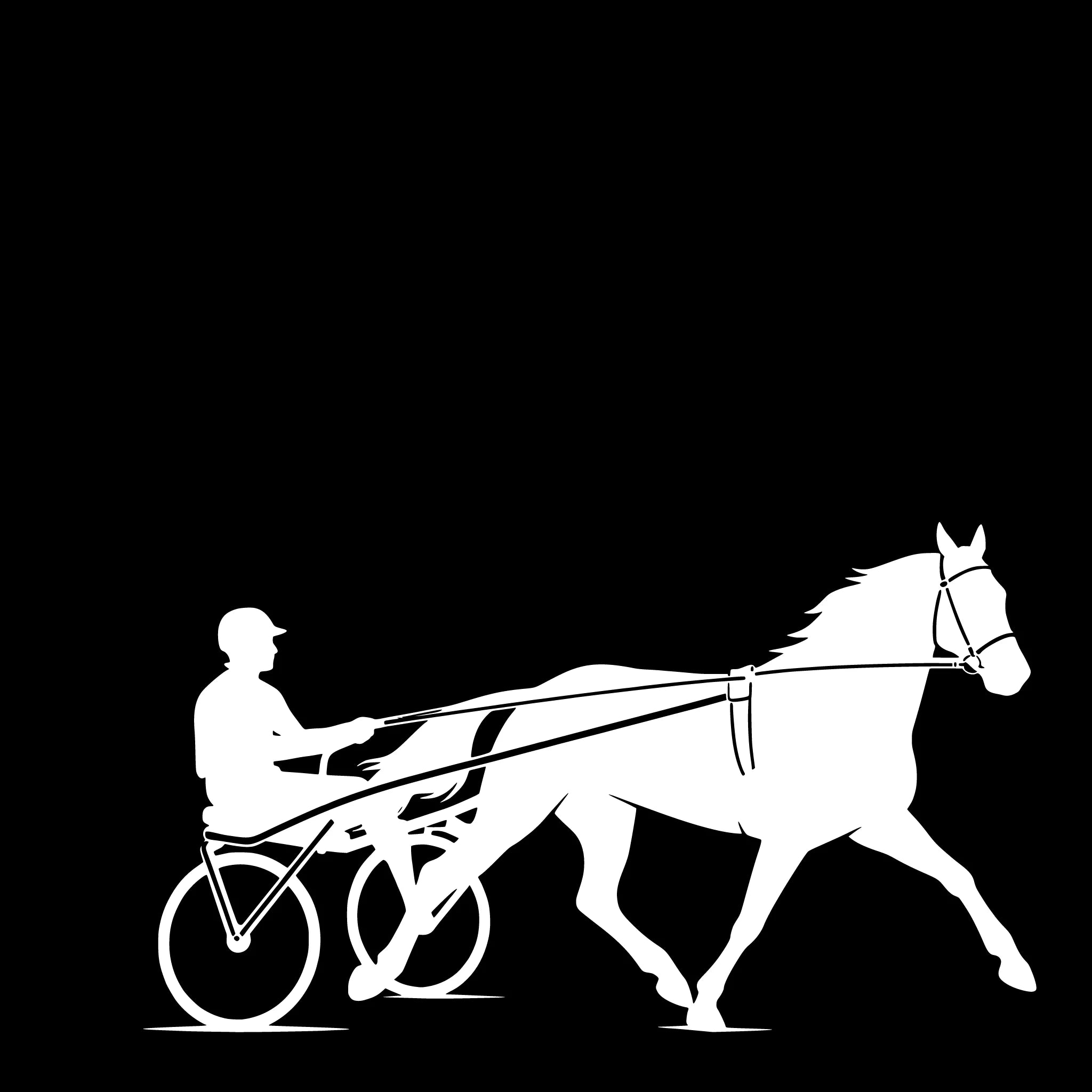 Trabrennpferd mit Sulky – Einzelmotiv Aufkleber