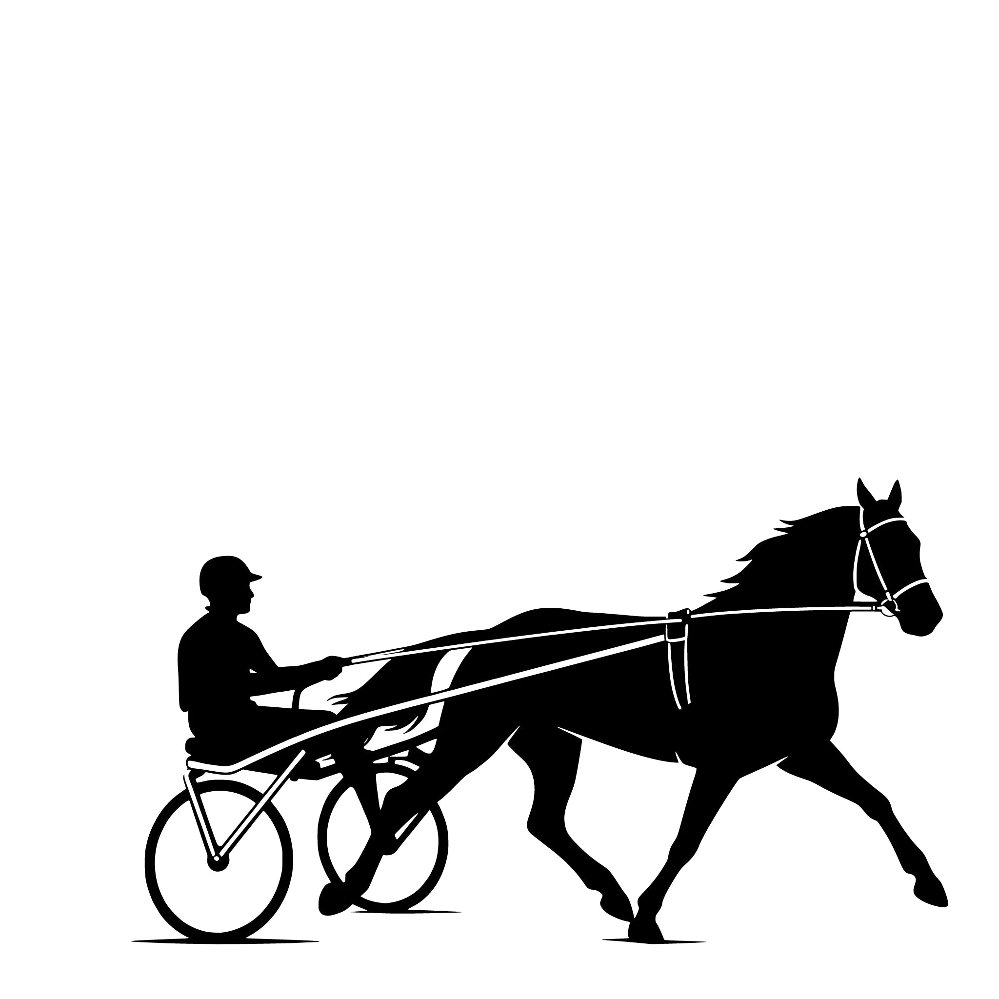 Trabrennpferd mit Sulky – Einzelmotiv Aufkleber