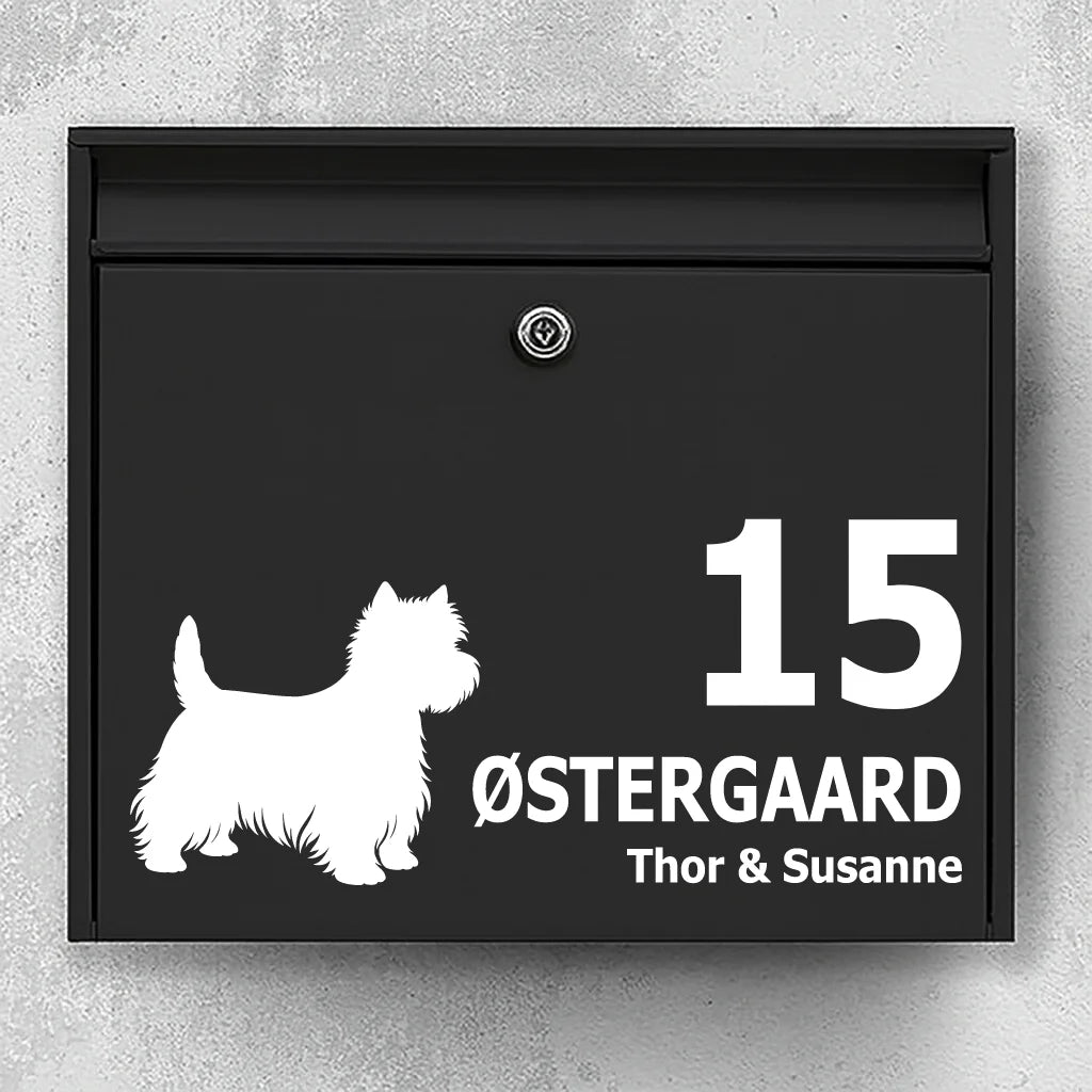 Briefkastenaufkleber mit West Highland Terrier (Westie)