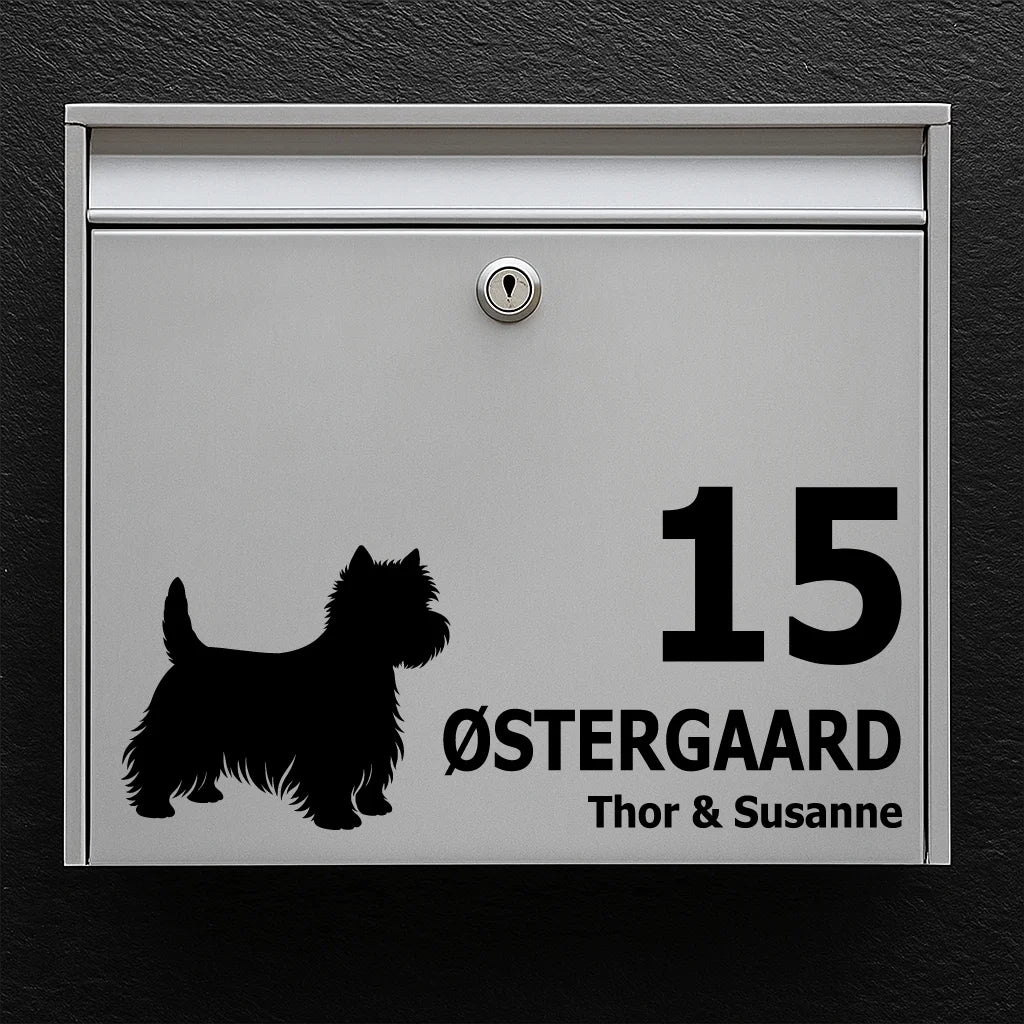 Briefkastenaufkleber mit West Highland Terrier (Westie)