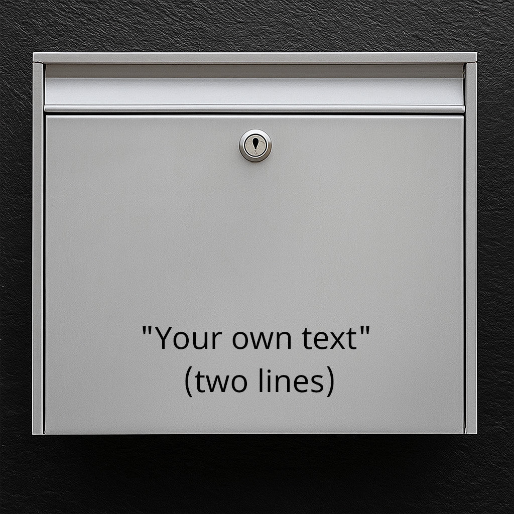 Briefkastenaufkleber – Wunschtext (max. 30 x 30 cm) – 2 Zeilen