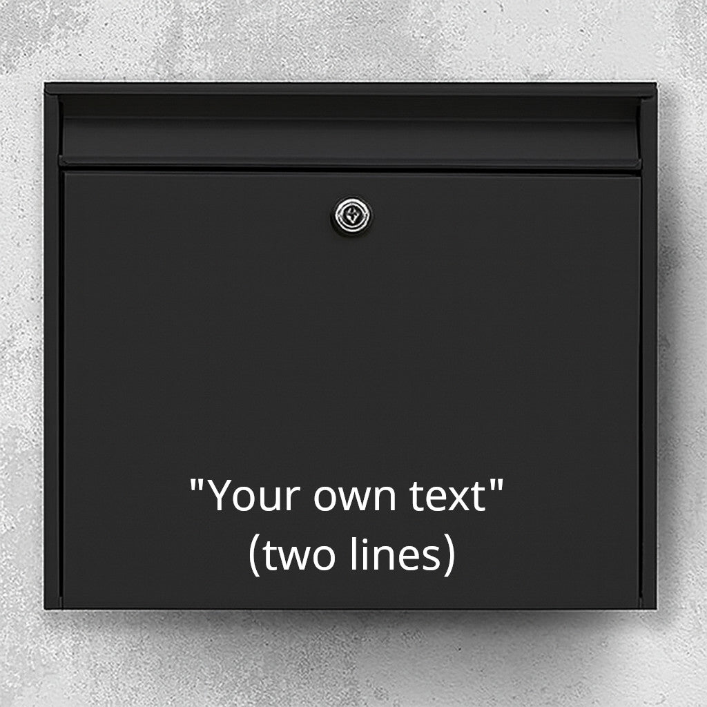 Briefkastenaufkleber – Wunschtext (max. 30 x 30 cm) – 2 Zeilen