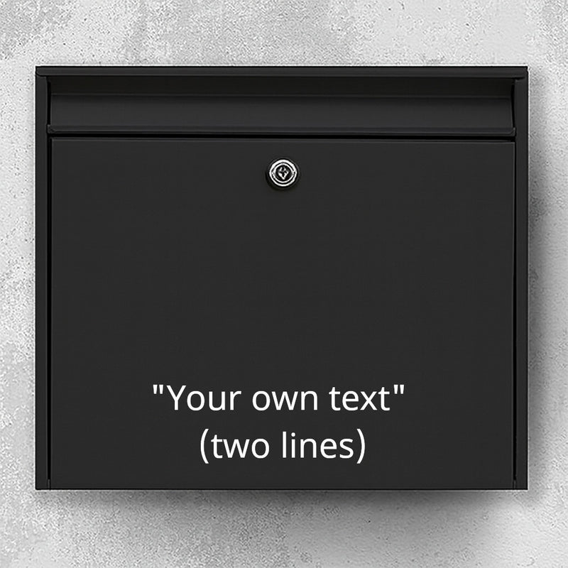 Briefkastenaufkleber – Wunschtext (max. 30 x 30 cm) – 2 Zeilen