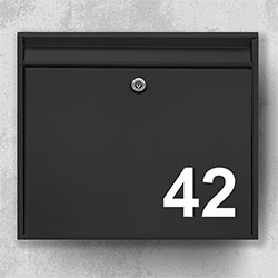 Briefkastenaufkleber - Hausnummer: Wählen Sie Farbe, Größe und Schriftart aus