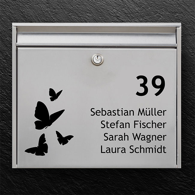 Briefkastenschild: Schmetterlinge Briefkastenaufkleber P - thumb  0